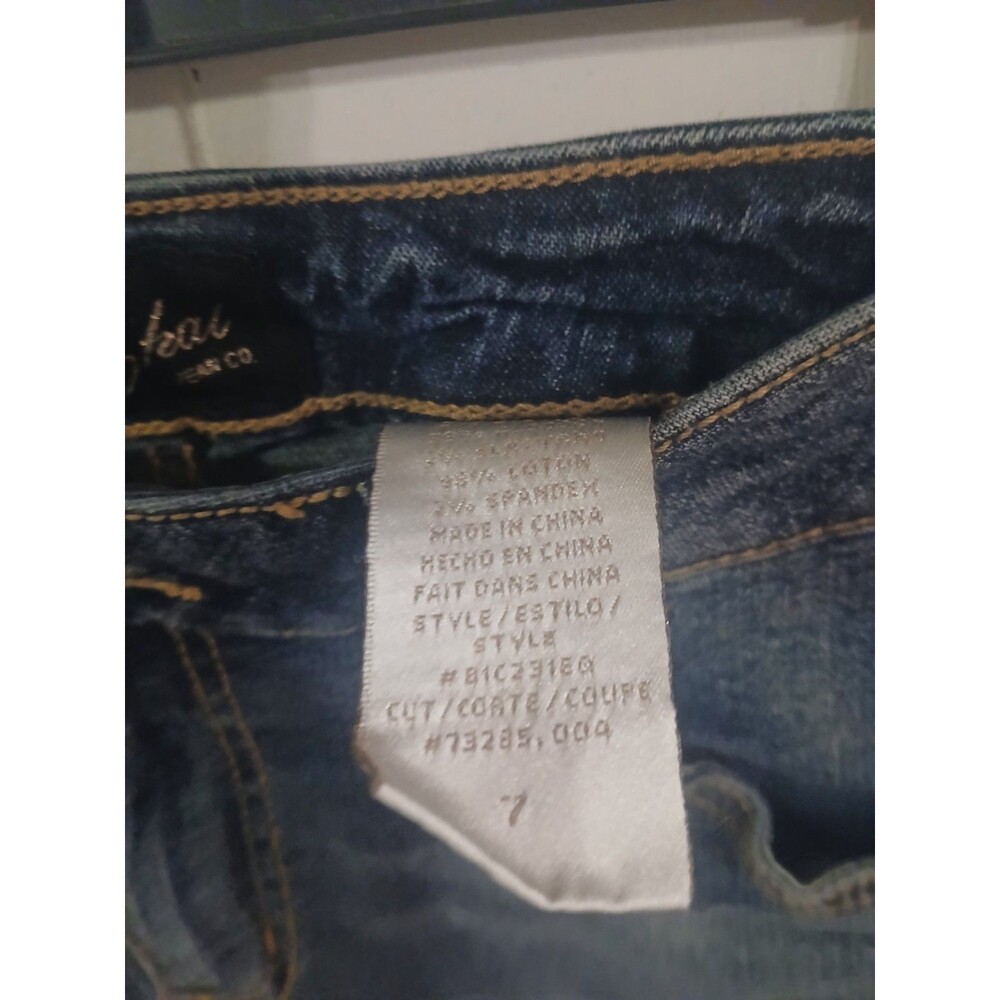 Baby Phat Y2K Gold Foil Logo Seat Crop Jeans-Size 7 - Picture 5 of 8